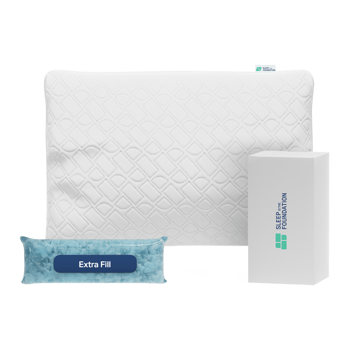 Sleep Is The Foundation Shredded Memory Foam Pillow for Sleeping - Adjustable & Cooling Pillow for Side Sleepers and All Sleeping Positions - Queen