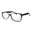 angled view of black blue light blocking glasses