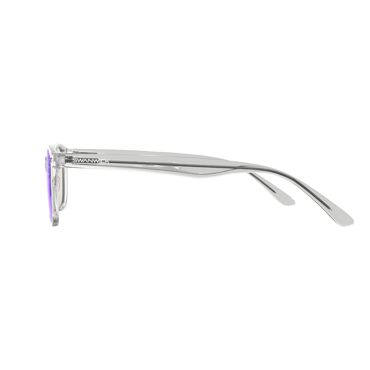 side view of diamond (light gray) color blue light blocking glasses